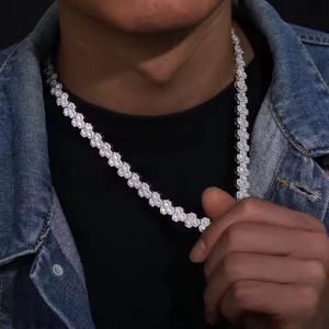 Cadena Cubana de Moissanita y Diamantes, Oro Blanco de 14K, Collares de Lujo para Hombre, Elegantes y Modernos, Idea de Regalo para Boda - Product Image 2