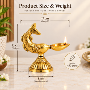Polished Fish Shape Brass Diya <b>Oil</b> <b>Lamp</b> Handcrafted Traditional Metal <b>Oil</b> <b>Lamp</b> Decorative Brass <b>Oil</b> <b>Burner</b> Diya for Temple Pooja - Product Image 5