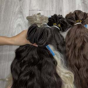Best Selling 100% Vietnamese Human Hair Colored Natural Wavy Hand Tied Weft Shining No <b>Tangle</b> No Shedding Ready To Ship - Product Image 5