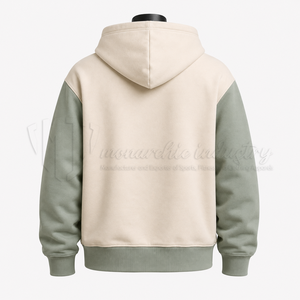 Custom Color Block Zip Up Hoodie <b>Men</b>’s Fleece Sweatshirt Hooded Jacket OEM ODM Wholesale Manufacturer Supplier - Product Image 2