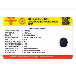 Natural Blue Sapphire 5.49 Carat Fancy Cabochon Cut-IGI Certified Fine Quality 20mm - Product Image 4