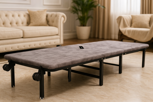 Modern Metal <b>Folding</b> <b>Bed</b> With Polyester Upholstery Foldable Design For Bedroom Use - Product Image 5