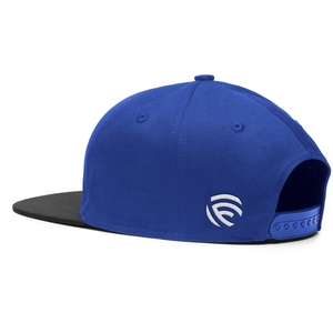 หมวกแก๊ปแบบ Snapback 6 แผงสองสีแบบกำหนดเอง – หมวกสตรีทแวร์ปีกแบนสีน้ำเงินและสีดำระดับพรีเมียม ขายส่งแบบ OEM - Product Image 3