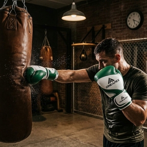Guantes de Boxeo de Cuero Blanco y Verde, Guantes de Entrenamiento Profesional, Guantes de Boxeo Acolchados, Logotipo Personalizado OEM, Guantes Deportivos al por Mayor - Product Image 6