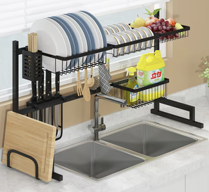 Estante Escurridor de Platos Expandible de 2 Niveles para Encima del Fregadero OEM/ODM, Organizador de Cocina Desmontable, Estante de Almacenamiento Resistente al Óxido - Product Image 1