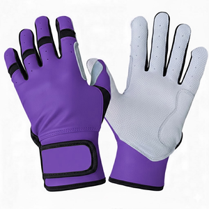 Gants de frappe de baseball de haute qualité avec logo personnalisé, pour hommes, en polyester/coton respirant, en tissu non tissé, avec fermeture auto-agrippante - Product Image 1