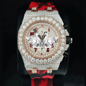 Custom Made Moissanite Diamond Watch Men Luxury Full Stone Setting Wristwatch - Product Image 1
