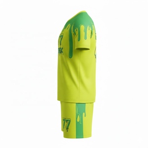 Conjunto de Jersey de Fútbol Americano Amarillo Verde para Hombre, Transpirable, Ajuste Atlético, Estampado Sublimado, Números de Equipo 77 2027, Protección Anti-UV - Product Image 1