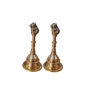Campana de Pooja Artesanal de Latón Chapado en Oro Vintage al por Mayor con Sonido Resonante, Metal de Lujo Personalizable para Bodas y Hoteles - Product Image 6
