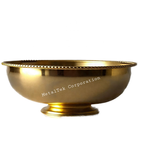 Dulces de dátiles de chocolate redondos chapados en oro, cuenco de lujo con borde de cuentas elegante, centro de mesa decorativo de estilo árabe. - Product Image 5