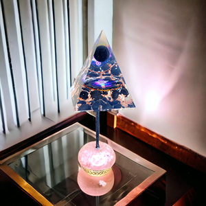 อีพ็อกซี่คุณภาพสูงสำหรับงานฝีมือ พรีเมียมเกรด จำหน่ายจำนวนมาก ปิรามิดออร์กอน ทรงกลมอะเมทิสต์ ชิปส์อาเกตสีดำ อัญมณีธรรมชาติ ทำด้วยมือ - Product Image 4