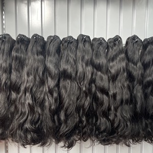 Precio al por mayor Extensiones de cabello ondulado natural de trama Colores negros Cabello humano vietnamita virgen 100% - Product Image 5