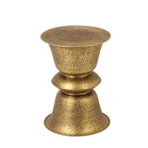 Tabouret en métal bronze antique, design transitoire fait main, mobilier de salon pour la maison et l'appartement, poufs et tabourets industriels - Product Image 2