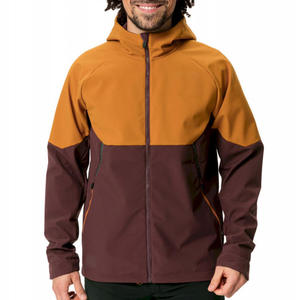 <b>Men's</b> Hooded Color Blocking Sporty Softshell Winter <b>Jacket</b> Waterproof Windproof Outdoor Wear with <b>Half</b> <b>Zip</b> Closure Nylon Shell - Product Image 5