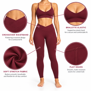 Conjuntos de Yoga con Cierre para Mujer, Tops Deportivos y Leggings, Ropa Deportiva para Entrenamiento, Gimnasio, Fitness, Estilo de Vida Activo, Compradores Mayoristas para B2B - Product Image 6