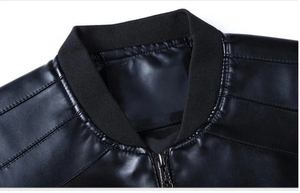 Manteau en cuir mi-long pour homme, hiver, doublure polaire, grand col, style costume, fourrure - Product Image 3