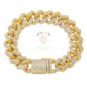 925 Sterling <b>Silver</b> Cuban Link Bracelet Hip Hop VVS Moissanite Diamond Iced Cuban Link Chain Bracelet <b>for</b> <b>Mens</b> - Product Image 6