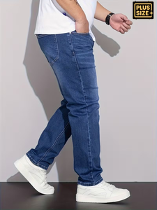 <b>Men's</b> Summer Leisure Fitness Jeans Light Blue Washed Denim Trending Breathable Mesh <b>Camouflage</b> Straight Hip-Hop Polyester Cotton - Product Image 6