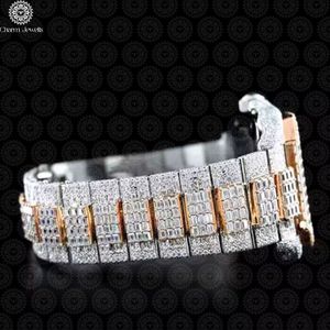 Montre de luxe Charm Jewells en acier inoxydable, bracelet de 20 mm avec accents de diamants, fermoir papillon, bracelet de mode pour homme, mouvement mécanique - Product Image 2