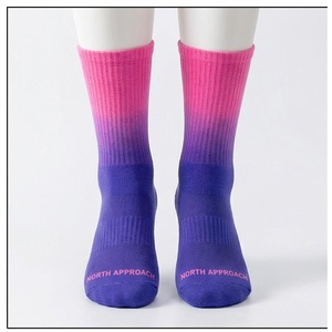 North Approach Crew <b>Socks</b> Pink to Purple Ombre Breathable Yoga <b>Socks</b> for Adults Summer - Product Image 1