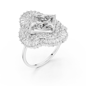 10K Bridal <b>Ring</b> <b>Set</b> in <b>Silver</b> with Matching CZ Band - Product Image 6