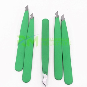 RMI Matt Silver Tip And Green Eyebrow Tweezer Combo Point Set - Product Image 3