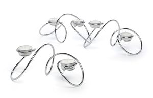 Wide Polished Nickel Pillar Candle Holder Elegant Modern Metal Candle <b>Stand</b> for Home Decor - Product Image 5