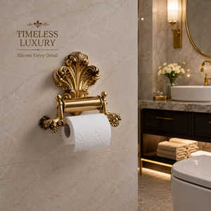 Porte-papier toilette mural en laiton antique de luxe, support décoratif pour rouleau de papier, accessoires de salle de bain vintage, décoration pour la maison et l'hôtel - Product Image 4