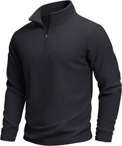 Pull de golf zippé haute performance pour homme, sans manches, coupe ample, hiver, 100% coton, écologique, style sportif, pêche - Product Image 5