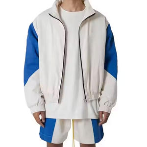 ชุดเซ็ตเสื้อแจ็คเก็ตกันลมขายส่งจากโรงงาน ผ้าไนลอน 100% มีฮู้ดพร้อมเชือกผูก น้ำหนักเบา กันน้ำ กันลม ทรงปกติ สำหรับผู้ชาย - Product Image 1