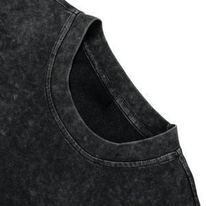 Camiseta Negra Extra Grande Personalizada, Unisex, Estilo Vintage Desgastado, Ropa Urbana, Algodón de Alta Calidad, Ecológica, Transpirable, de Secado Rápido - Product Image 3