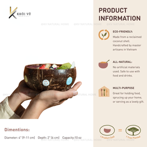 Tazón de Cáscara de Coco Vietnamita para Smoothies y Yogur, Pintado en 3D con Diseño de Cara Adorable, para Uso en la Cocina, Tazones para Servir - Product Image 5