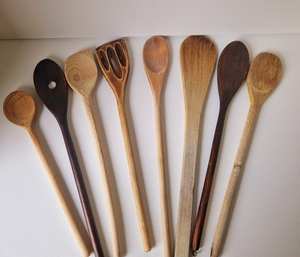 8 cucharas de madera rústicas vintage francesas, decoración de cocina estilo granja francesa - Product Image 4