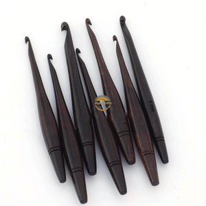 Wooden Crochet Hooks <b>Set</b> of 7 for Knitting Crocheting Sizes Engraved Rosewood Wooden Handicrafts Great Gift Item by AYAANS - Product Image 4