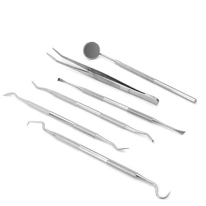 Kit d'outils dentaires : Miroir buccal, détartreur manuel, sonde, éliminateur de plaque et de tartre, instrument de dentisterie à poignée ergonomique - Product Image 5