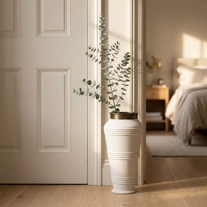 Handmade Iron Ripple Floor Vase 24 cm <b>Chalk</b> Brass WB Inc Living Room Decorative for Home Hotel Wedding Table Gift - Product Image 2