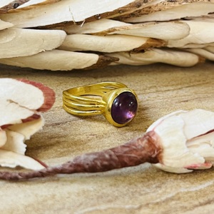 Fashionable Brass Amethyst <b>Ring</b> 18k Gold Plated <b>Statement</b> Handmade <b>ring</b> Vintage Solitaire <b>Ring</b> Wholesale <b>Ring</b> For Women - Product Image 4