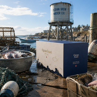 Carton cadeau personnalisable de luxe en carton ondulé écologique pour fruits de mer, approvisionnement en gros, pelliculage brillant, impression de haute qualité