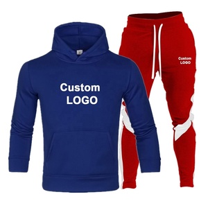 Customable Men's Fitness Plain Pullover Hooded Kangaroo Pocket Track Suit Active Body Fit Solid Color Hoodie Blank Sweat Suit - Product Image 6