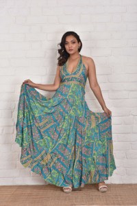 Stylish Silk Long Maxi <b>Dress</b> for Women Boho Party <b>Dress</b> Eco friendly Wrinkle Free & Comfortable Maxi <b>Dress</b> at Low Price - Product Image 6
