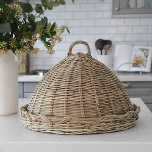 Panier à pain en roseau tressé à la main, écologique et moderne, avec couvercle alimentaire, plateau de service, support de rangement pour table de cuisine et salle à manger, et boîte à fruits - Product Image 5