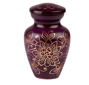 Urna Funeraria de Latón para Cenizas Humanas - Urna Funeraria con Diseño Floral Grabado, Recuerdo Conmemorativo para Cenizas de Adultos - Product Image 2