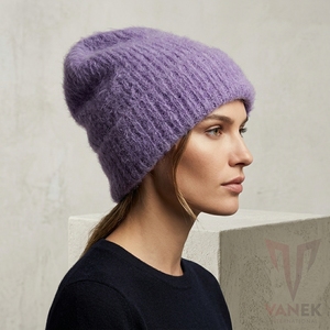 VANEK INTERNATIONAL <b>Purple</b> Adjustable Knitted Beanie <b>Hat</b> Unisex Winter Solid Color Casual Style Hand Made Acrylic Material 3D - Product Image 4