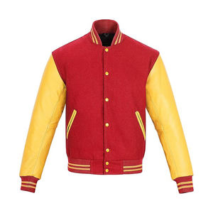 Blouson universitaire en jean vieilli pour homme, mélange de coton, délavage vintage, style baseball, finition délavée, streetwear rétro, manteau tendance - Product Image 1