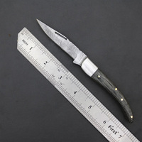 Couteau de poche pliant Laguiole, lame en acier inoxydable 440c, lame en damas, personnalisable, manche en micarta pour bricolage