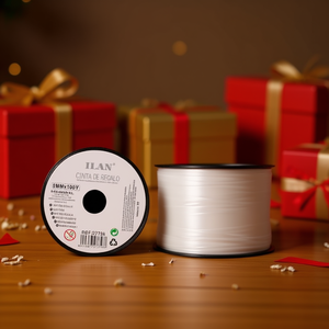 Nastro regalo Ilan 5 mm x 100 iarde bianco per confezioni e decorazioni - Product Image 3