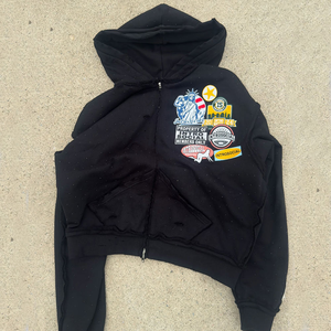Sunfaded <b>Hoodie</b> Zipper Printed <b>500</b> <b>GSM</b> Trending Oversized Vintage Streetwear Fleece Custom Logo Wholesale Manufacturer Supplier - Product Image 1