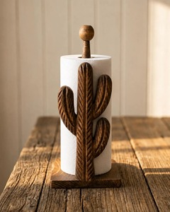 Cute Cactus Design Paper Towel Holder Countertop For Kitchen Kids Room Stylish Tissue Roll Stand And Durable Use From India - Product Image 4