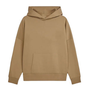 Sweat-shirt à capuche en coton d'hiver brodé sur mesure pour homme, streetwear, beige clair, pull-over, fabricant OEM, sweat-shirt à capuche décontracté surdimensionné - Product Image 1