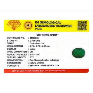 Natural Oval Cut Certified Emerald 2.47 Carat Loose Gemstone for Fine Jewelry - Product Image 4